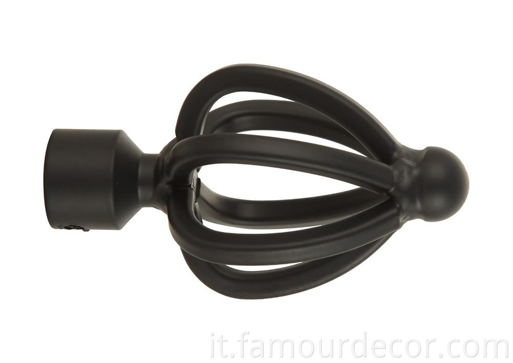 Black simple head curtain rod wholesale